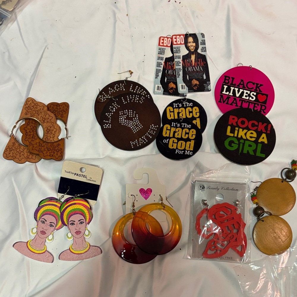 Assorted Statement Earrings And Pins - image 1